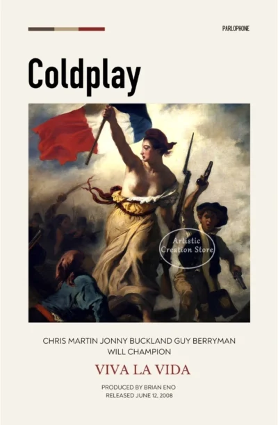 Coldplay Music Album Cover Poster Viva LA Vida Song Lyrics Prints Canvas Painting Wall Art Pictures 6 - Coldplay Merch